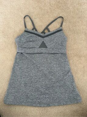 Lululemon Heather Gray Strappy Athletic Tank Top